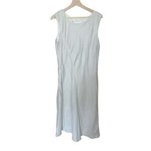 Vintage Bloomingdale’s Light blue 100 % LINEN Maxi Long dress Women’s Sz 14